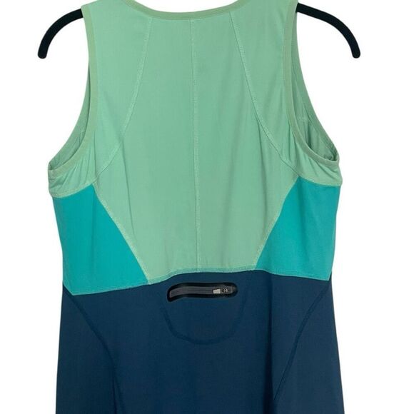 Title Nine Color Block Scuba Dress Diamalete Size Large Sleeveless Padded Bra - Picture 7 of 9